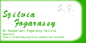 szilvia fogarassy business card